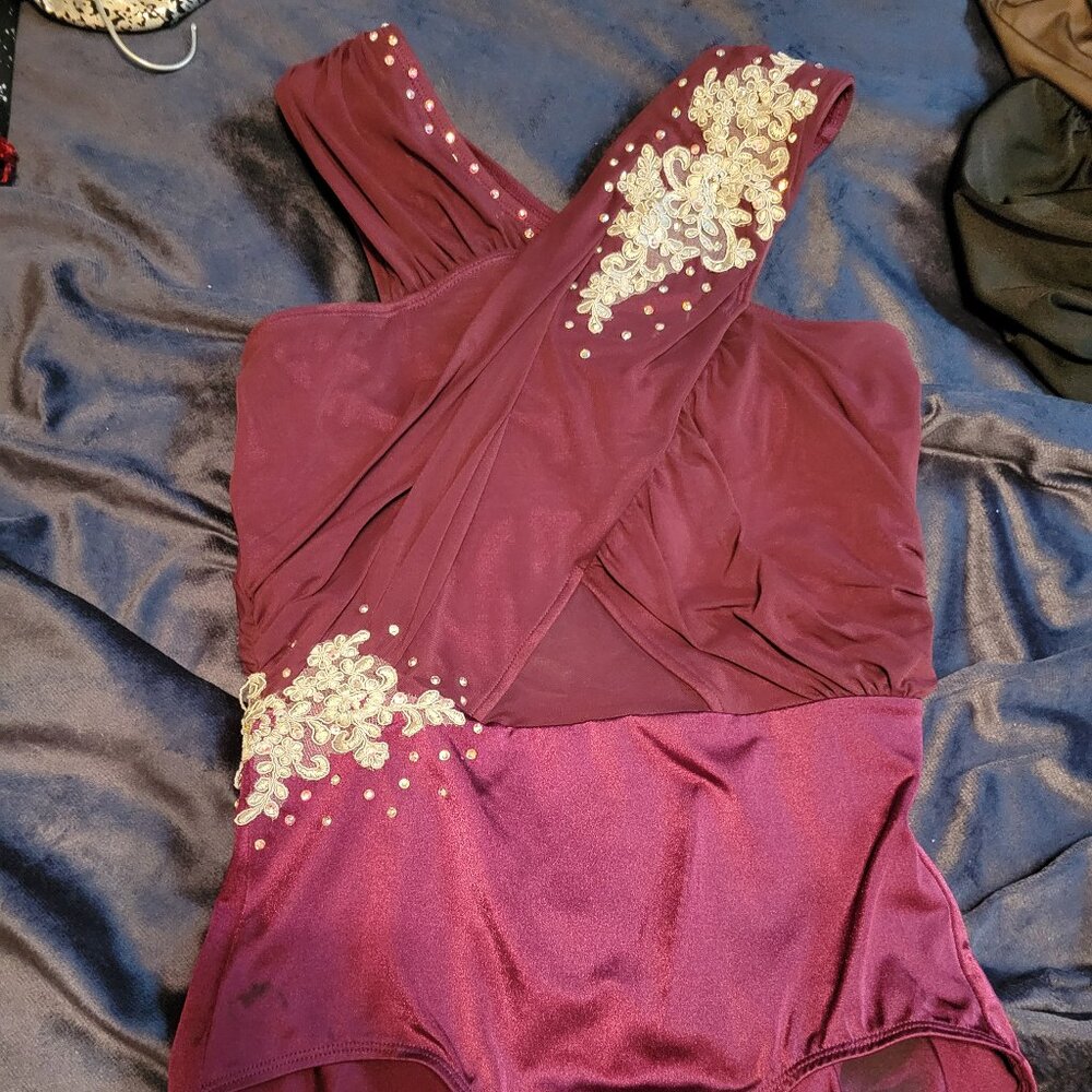 Maroon leotard costume